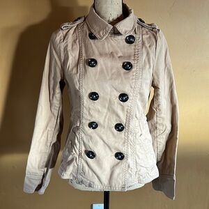 H & M Divided Double Breasted Jacket Camel Size 10